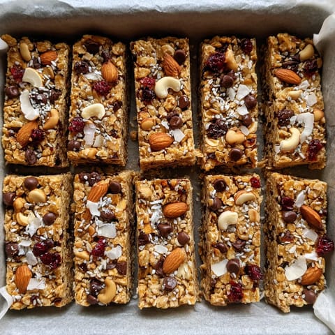 Un plato con 12 barras de granola no horneadas.