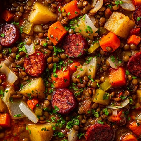 Lentejas con chorizo.