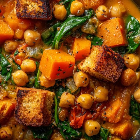 Guiso de garbanzos con calabaza y espinacas (One-Pot)