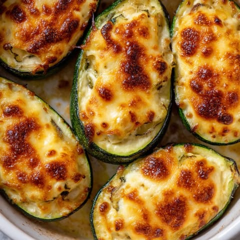 Calabacines rellenos de "tortilla española".