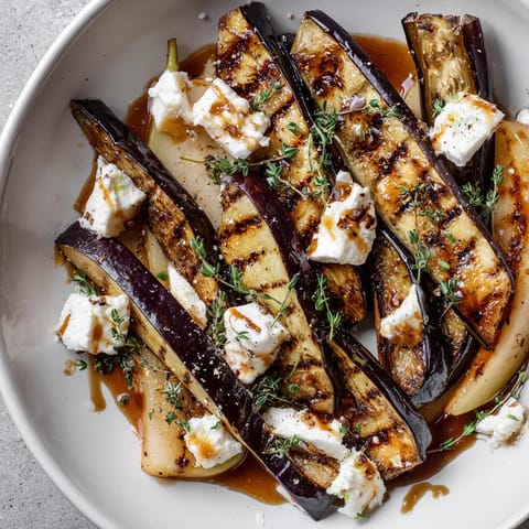 Caramelized pears with goat cheese.