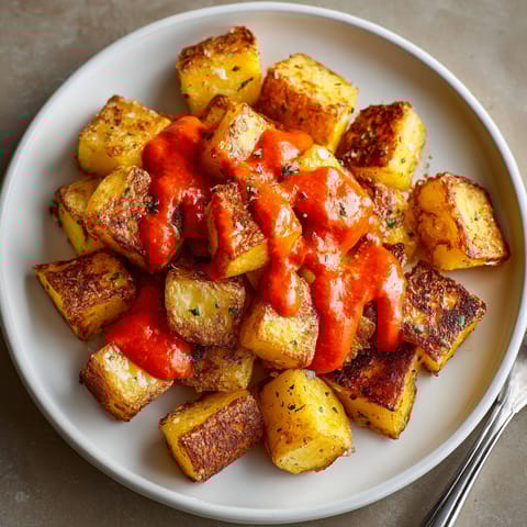 A plate of food with a red sauce on top.