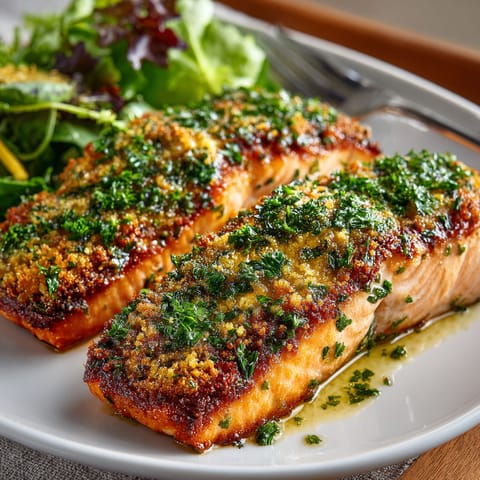 Salmon with herbs and citrus.