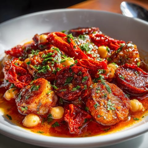 Callos a la Madrileña humeantes, un guiso reconfortante con aroma a pimentón y chorizo casero.