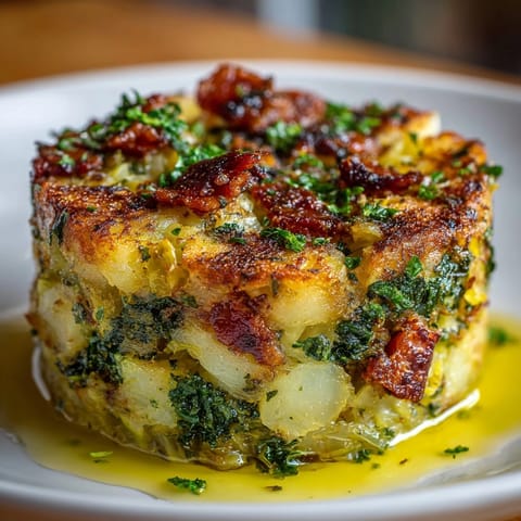 Sabor rústico del Trinxat de la Cerdanya: imagina el aroma tentador de un plato catalán hogareño.