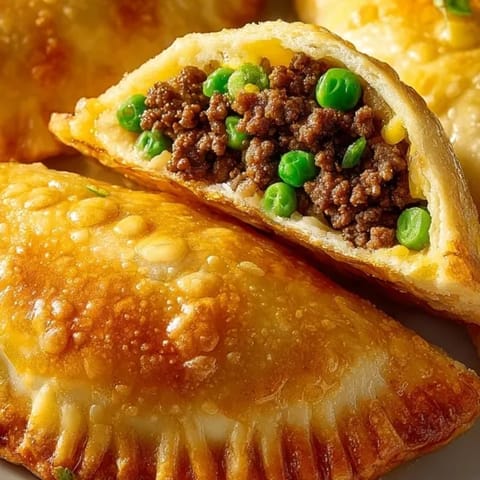 Empanadas de carne caseras, exhibiendo una masa hojaldrada y un relleno sabroso.