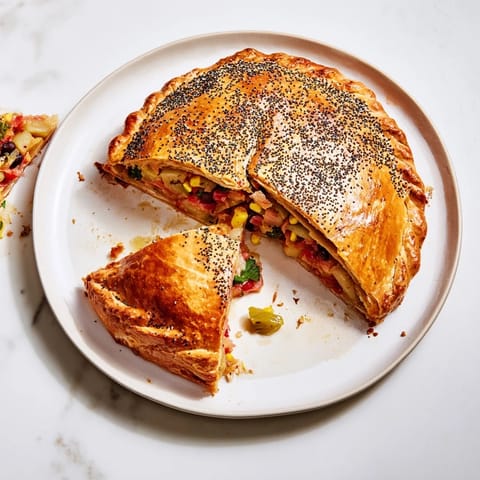 Coloridos empanadas veganas horneadas, perfectas para fiestas o cenas informales.  