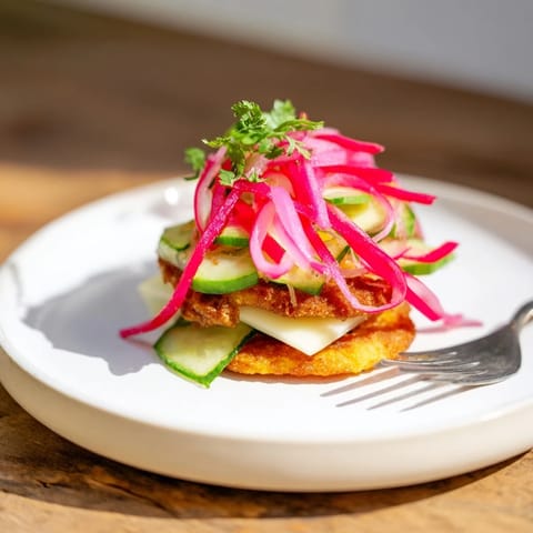 Arepa Manchego Pickles Crujientes