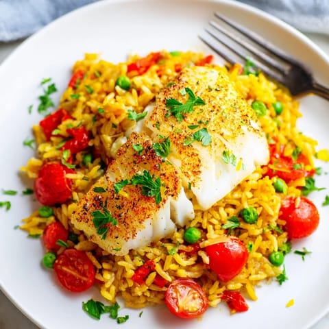 Bacalao y arroz azafrán