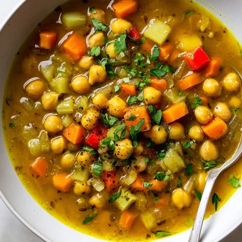 Guiso dorado con garbanzos