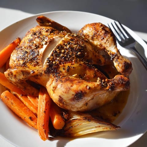 Delicioso pollo asado con hierbas y limón, perfecto para compartir en fiestas.  