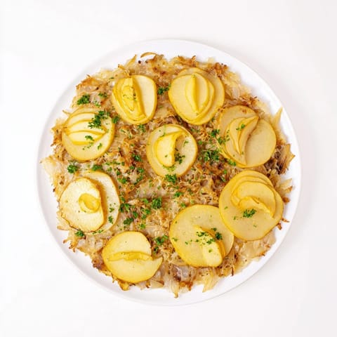 Cazuela sauerkraut manzanas glaseadas