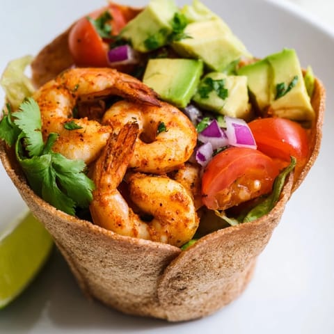 Lightened Gambas Tortilla Cups