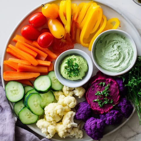 Dips coloridos con vegetales