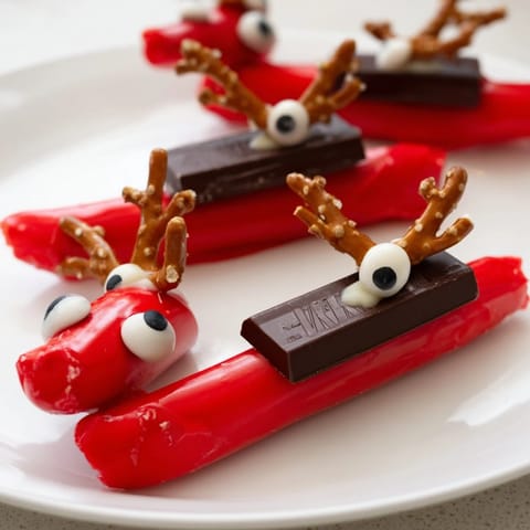 Rudolph candy cane sleds