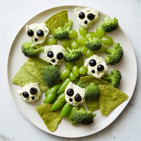 Snacks verdes divertidos y crujientes