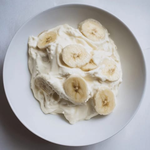 Helado cremoso con banana