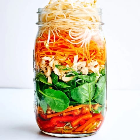 Mason jar noodle meal prep