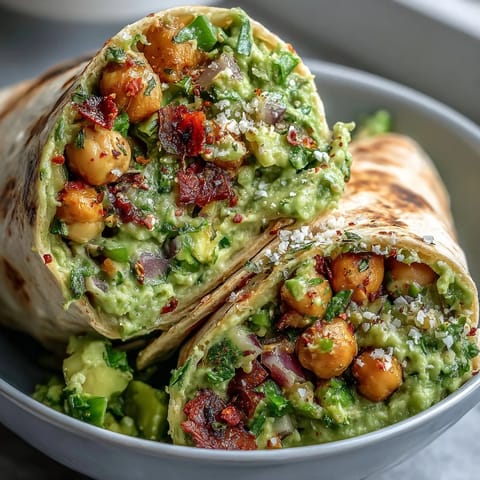 Wrap de garbanzos y aguacate