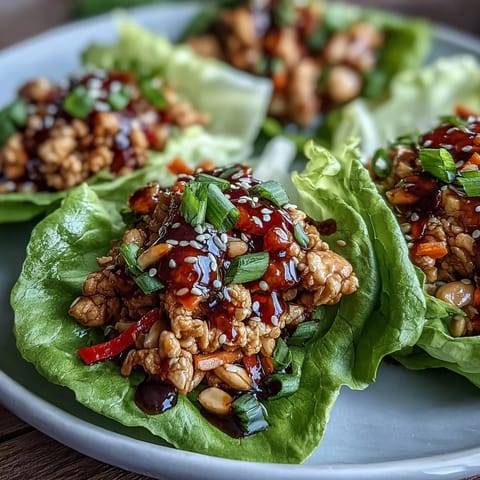 Plato principal fácil de 30 minutos con pollo molido magro y salsa hoisin casera.  