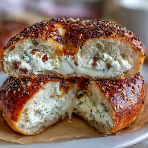 Bagels de proteína con yogur griego y condimento everything, dorados y esponjosos, listos para disfrutar en el desayuno o como snack saludable.