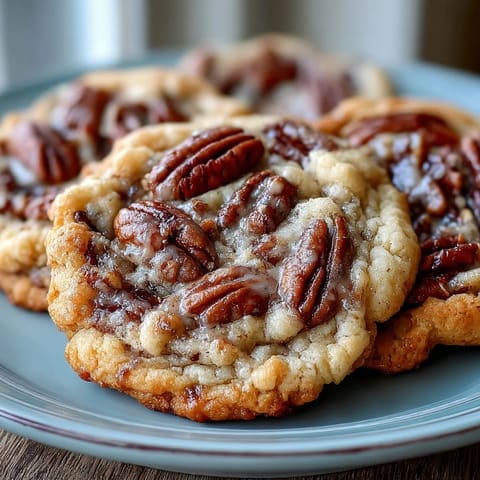 Galletas mantequilla pecanas caramelo