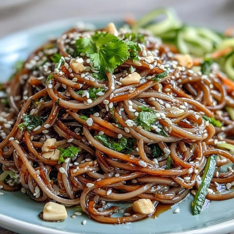 Ensalada soba sésamo jengibre