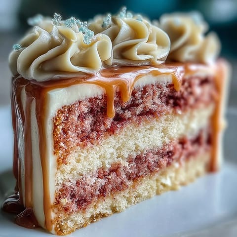 Pastel de terciopelo rosado con notas de rosé, decorado con elegante baño dorado.  