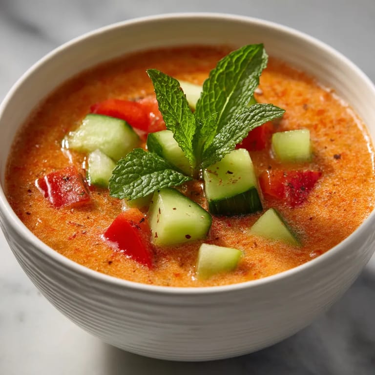 Un plato de sopa con verduras.