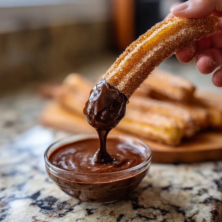 Churros con chocolate.