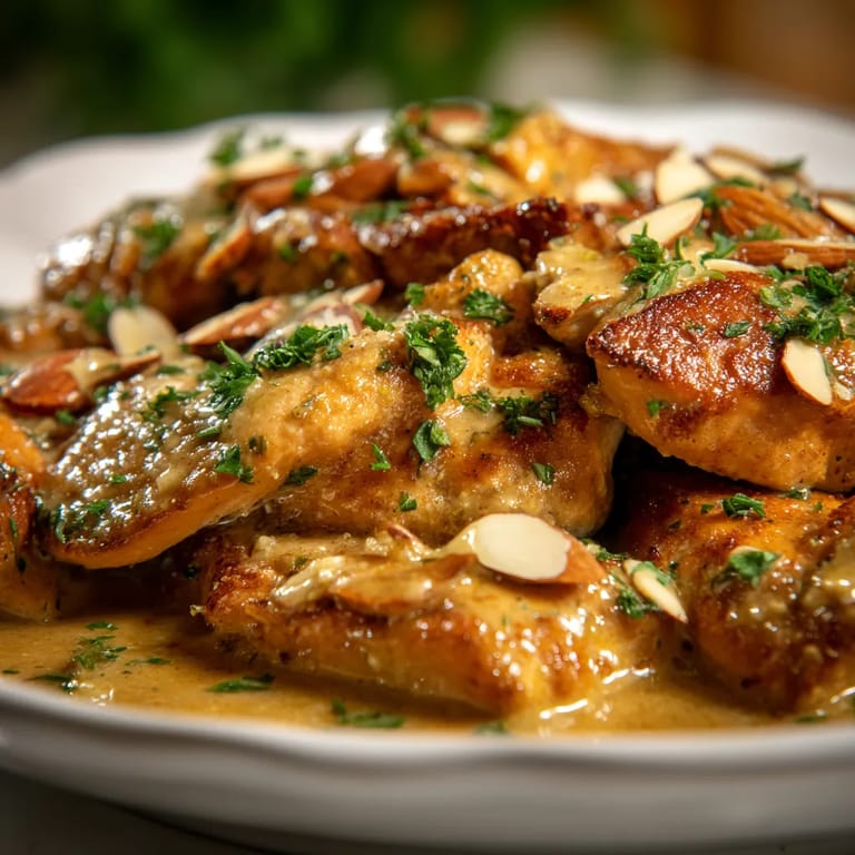 Chicken with Almond and Garlic Sauce.