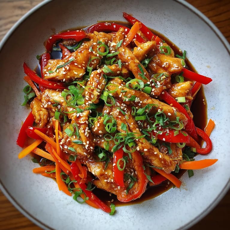 Plato de pollo con verduras.