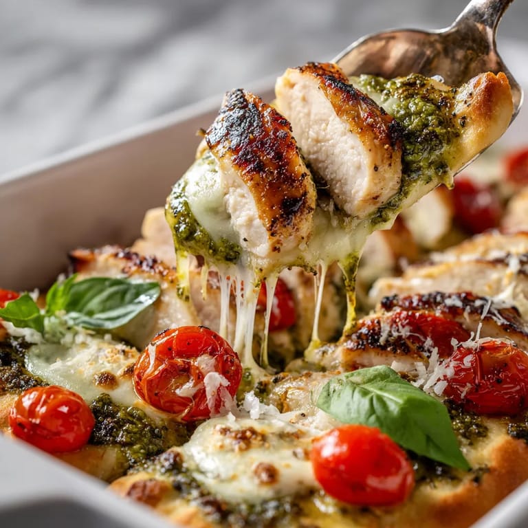 Grilled pesto chicken flatbread.