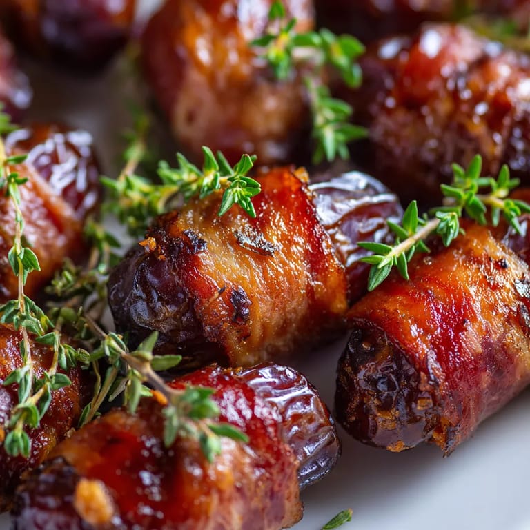 Dates rellenas con jamón ibérico y pasta de figo.