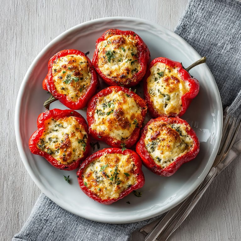 A plate of food with peppers and cheese.