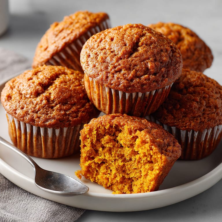 A plate of muffins with a spoon on it.