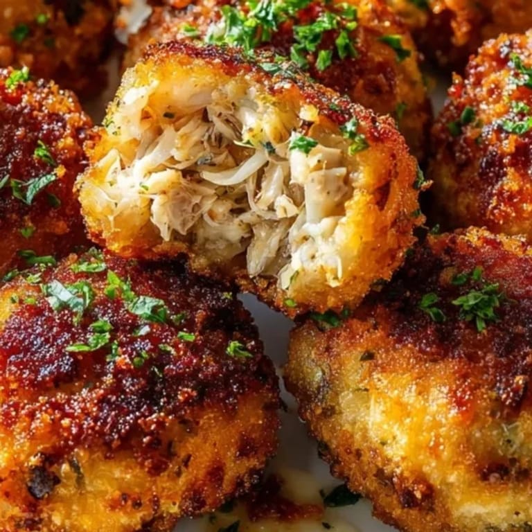 Primer plano de suculentas croquetas de pollo ligeras, hechas a mano y recién hechas.