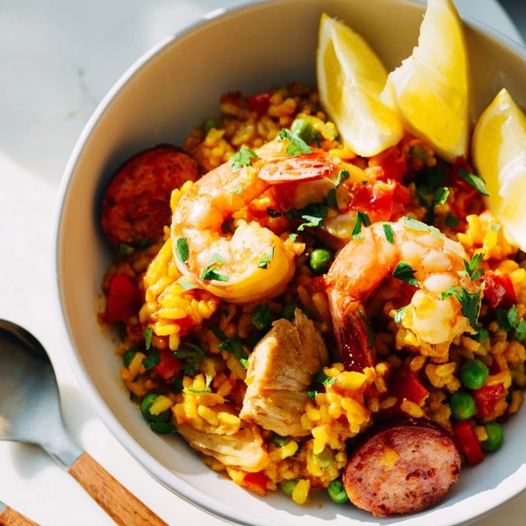 La Receta de Cuencos de Arroz Inspirados en Paella: Fácil, rápido, lleno de sabor español.