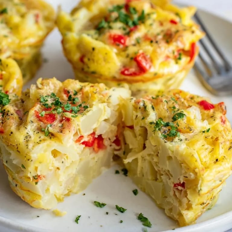 Muffins de tortilla española caseros, un desayuno sencillo con sabor a España.