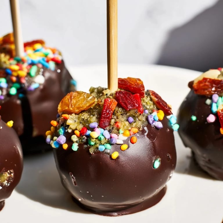 Playful vegan pintxos chaos cake pops, a delightful treat for adventurous eaters.  