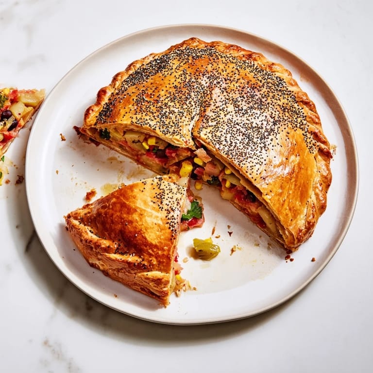 Coloridos empanadas veganas horneadas, perfectas para fiestas o cenas informales.  