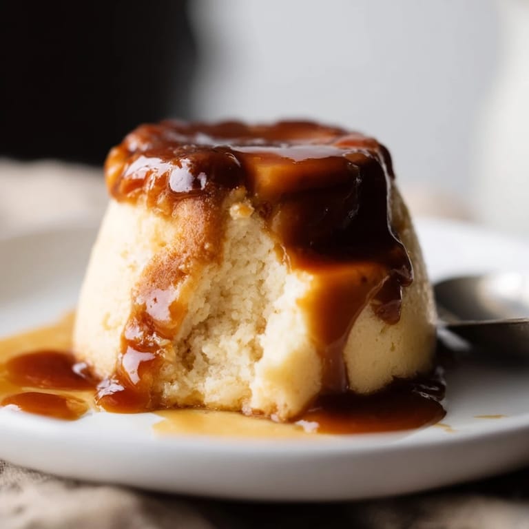 Flan de chai y muffins juntos, un postre sedoso en tazas individuales.