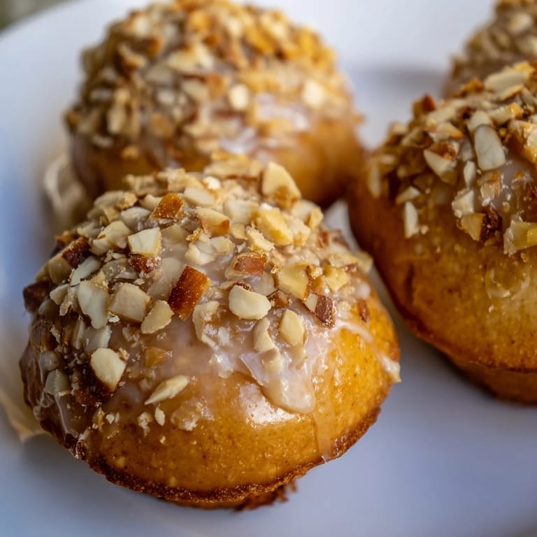 Esponjosos muffins donuts de especias turrón, perfectos con un café aromático. 