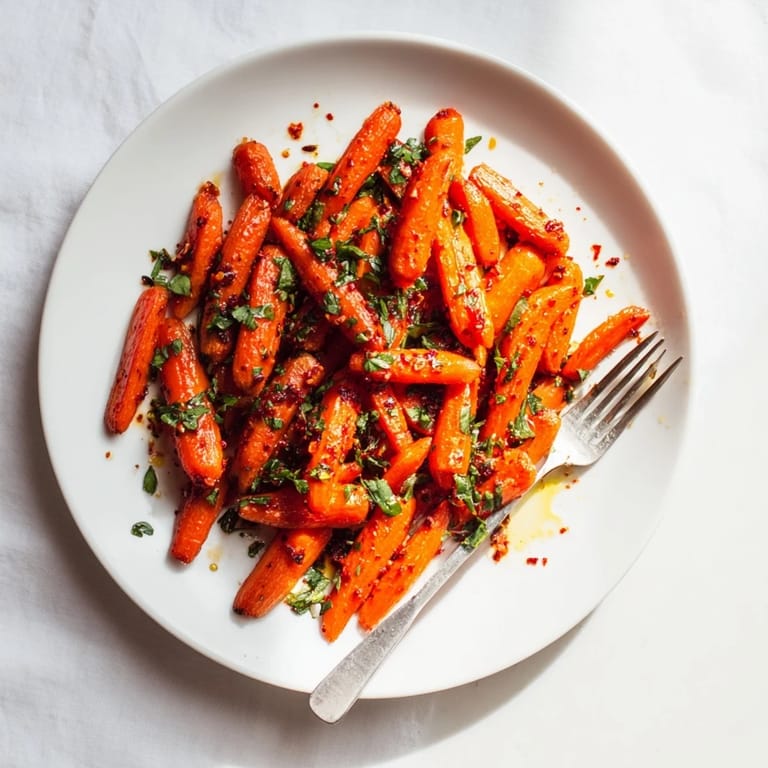 Atractivas zanahorias asadas al limón, perfectas como guarnición vibrante y saludable.