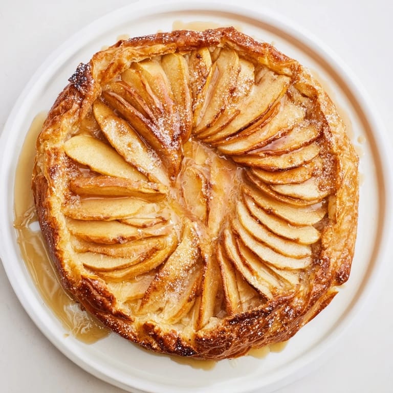 Warm, freshly baked Express Apple Tart with cinnamon sugar, perfect for a cozy dessert.