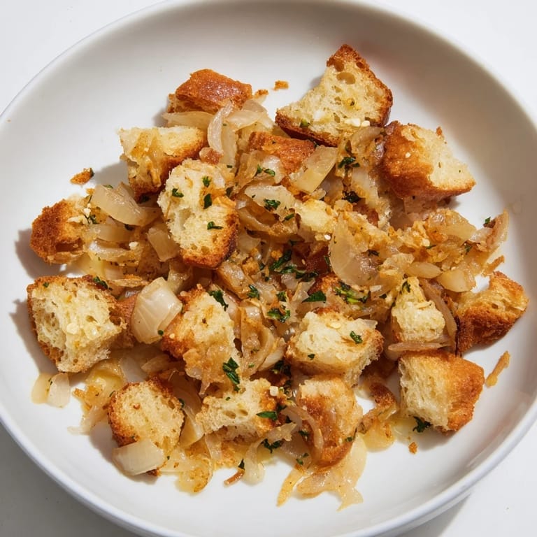 A pan of flavorful Zero Waste Garlic and Breadcrumb Migas: perfect for breakfast or a hearty vegetarian meal.
