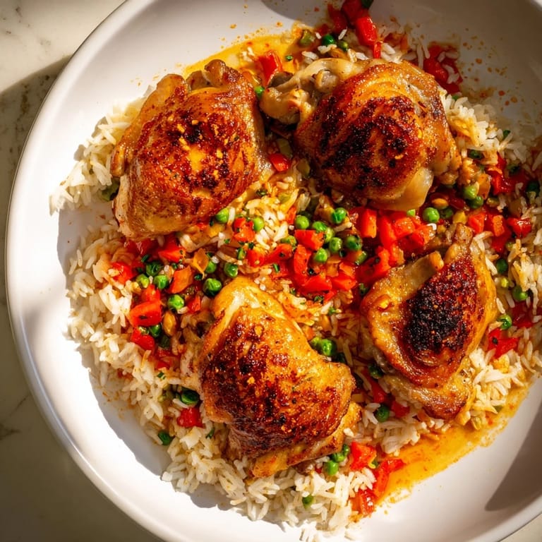 A close-up of a delicious Smoked Paprika Chicken and Rice Casserole, perfect for a gluten-free meal.