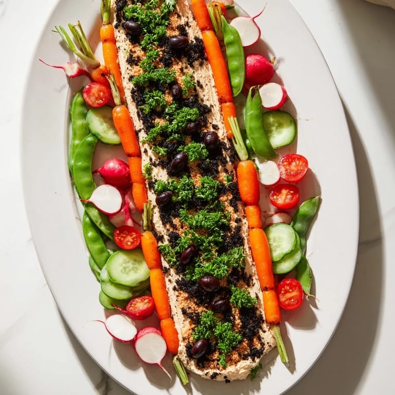 Beautiful, gluten-free Carrot Patch Veggie Board appetizer, perfect for Easter or parties.