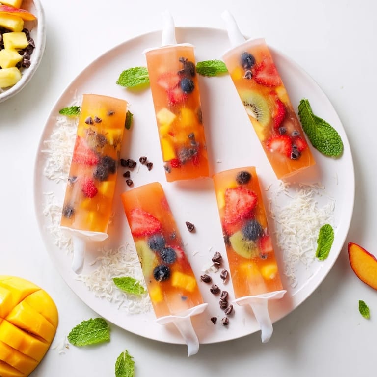 Cool down this summer: A delicious Summer Popsicle Board featuring homemade treats and refreshing fruit pieces.