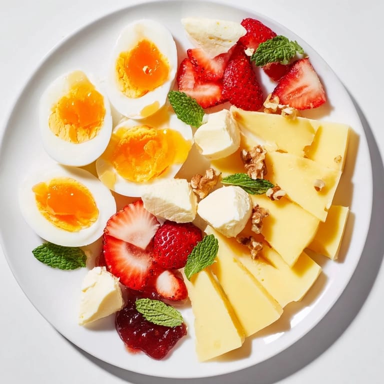 This delightful Good Morning Sun Breakfast Board includes fresh fruit, creamy cheese, and toasted bagels for a shared brunch.
